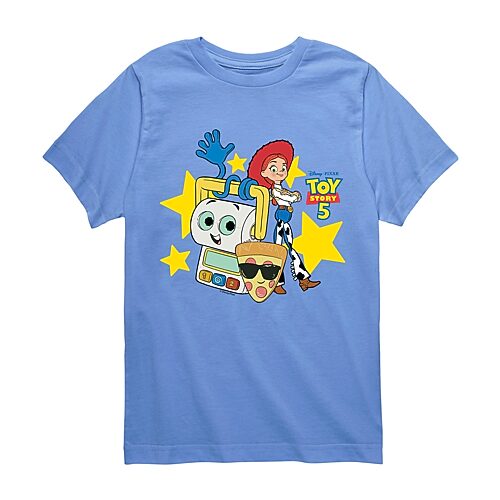 Disney Collection Pizza Toy Jessie And Friends Big Kid Boys Crew Neck Short Sleeve Regular Fit Jessie Toy S In Blue