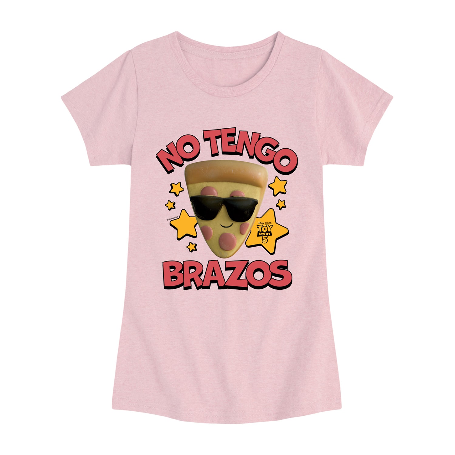 Disney Collection Pizza Toy No Tengo Brazos Big Kid Girls Crew Neck Short Sleeve Classic Fit Story Graphic T-Shirt