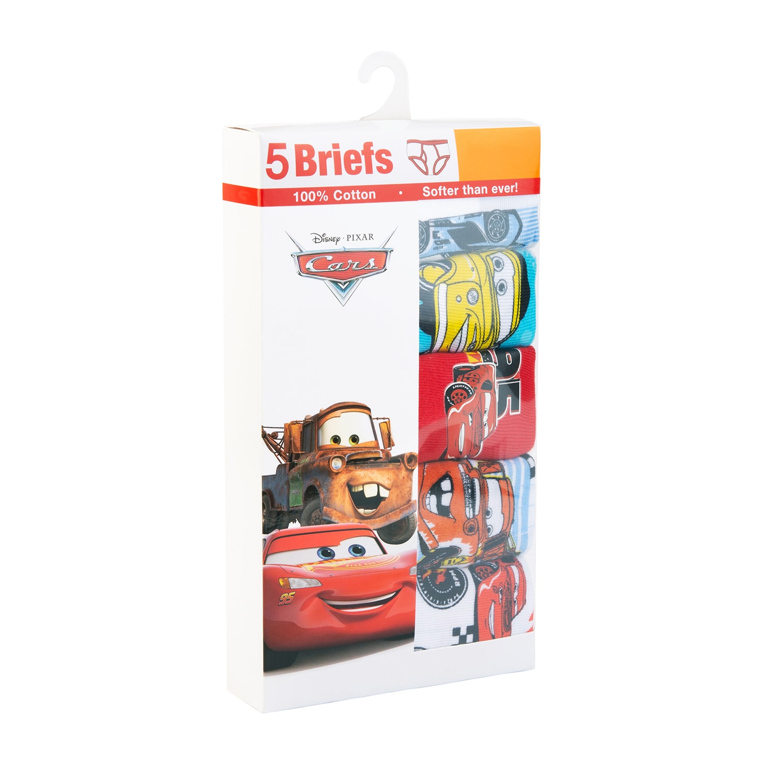 Little & Big Kid Boys Cars 5 Pack Briefs Bup6556