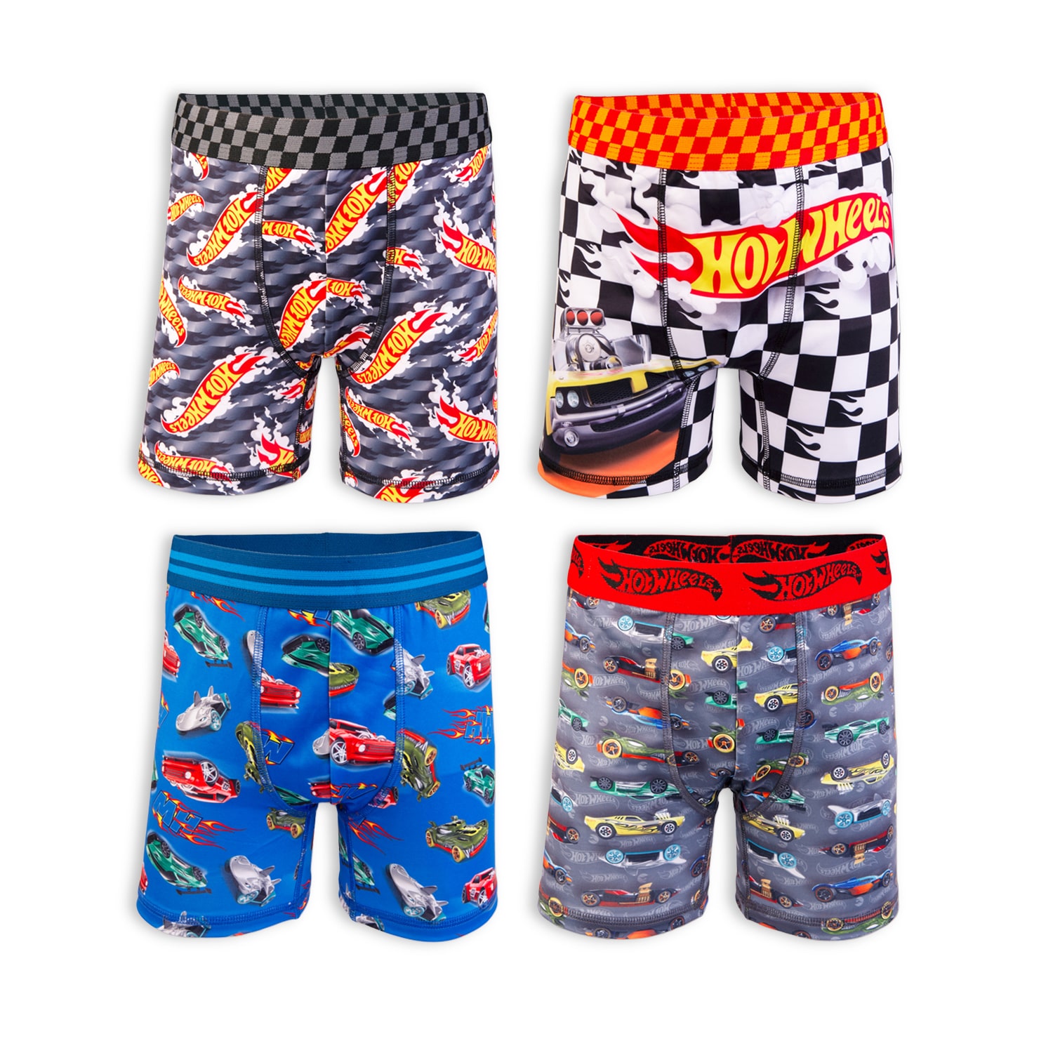 Little & Big Kid Boys Hot Wheels 4 Pack Boxer Briefs Babp6413