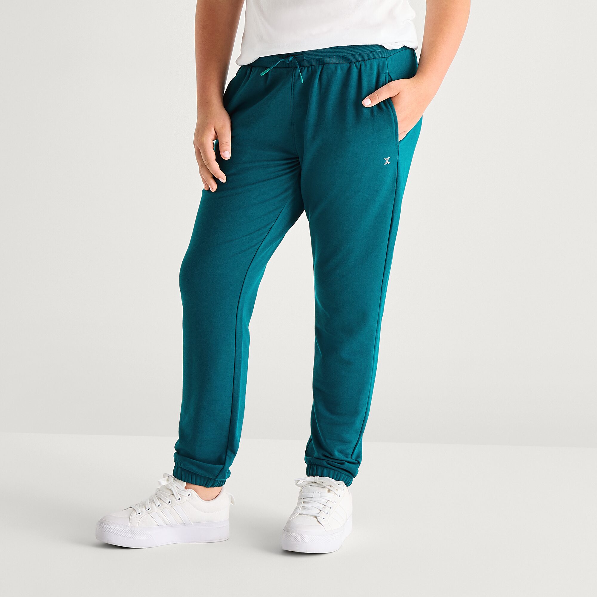 Xersion Super Soft Little & Big Kid Girls Stretch Fabric Cinched Mid Rise Regular Fit Fleece Jogger Pant