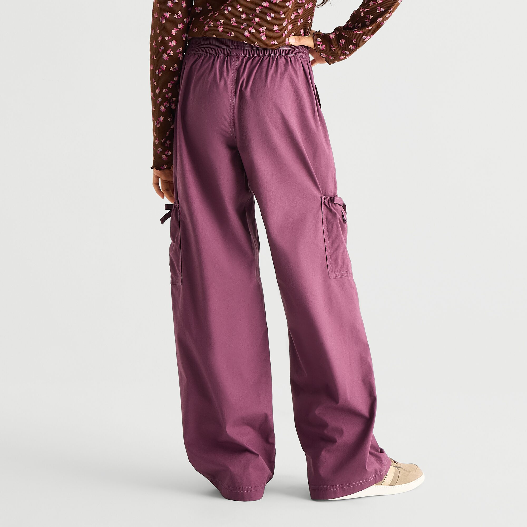 Thereabouts Little & Big Kid Girls Mid Rise Wide Leg Cargo Pant
