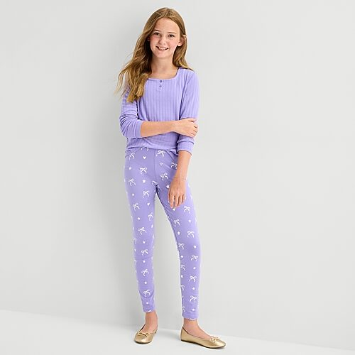 Thereabouts Little & Big Kid Girls 24" Skinny Full Length Leggings In Purple