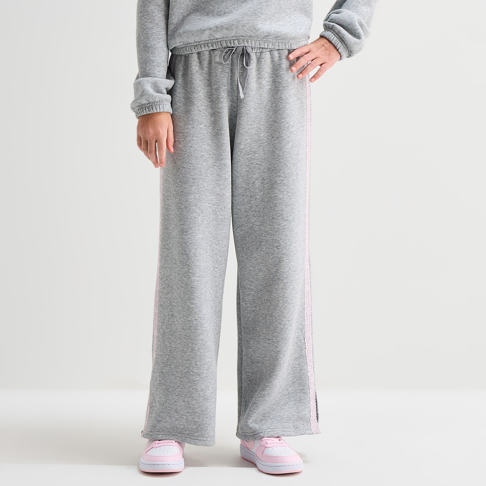 Thereabouts Little & Big Kid Girls Mid Rise Tapered Regular Fit Fleece Pull-On Pant