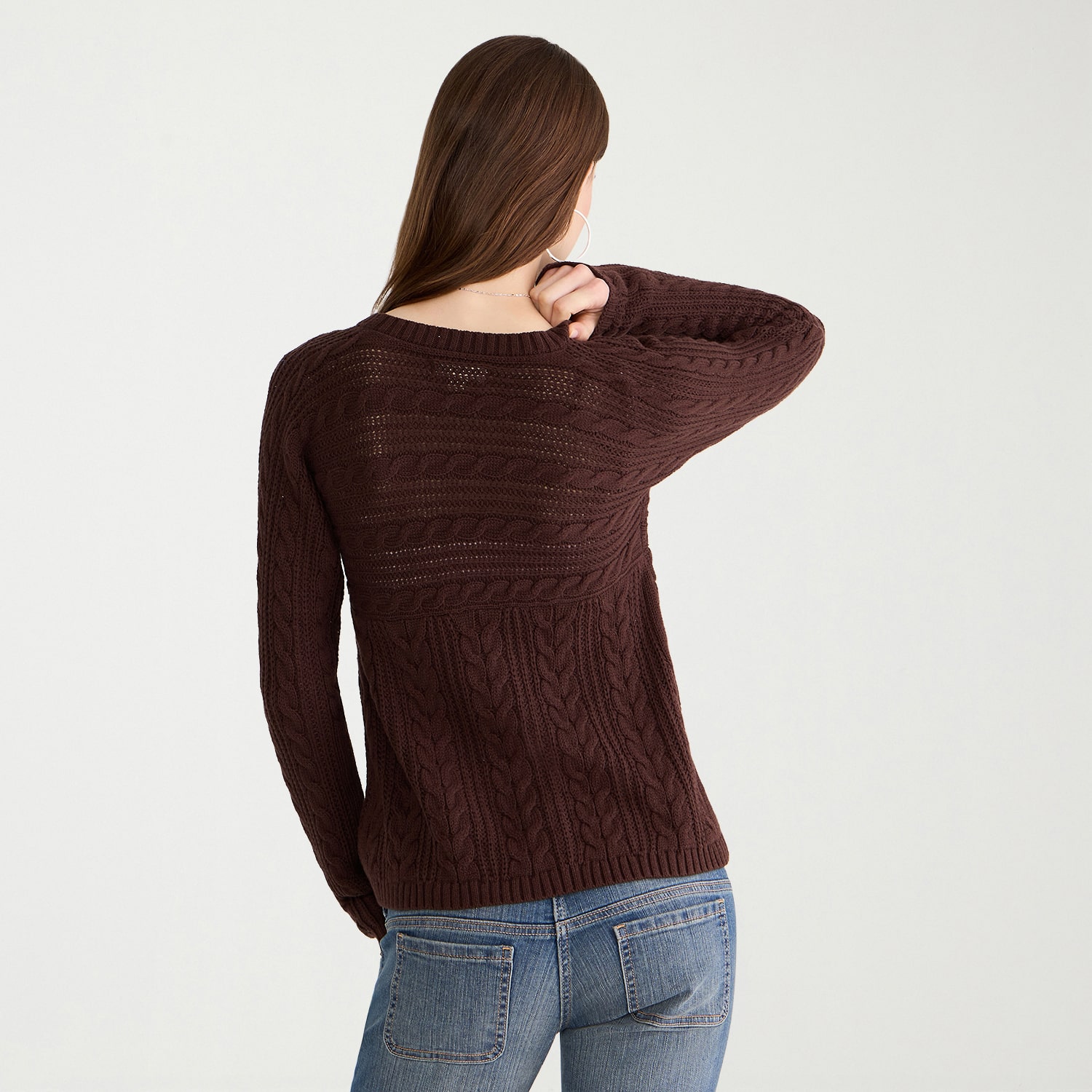 AEROPOSTALE Juniors Womens V Neck Long Sleeve Pullover Sweater