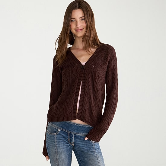 AEROPOSTALE Juniors Womens V Neck Long Sleeve Pullover Sweater
