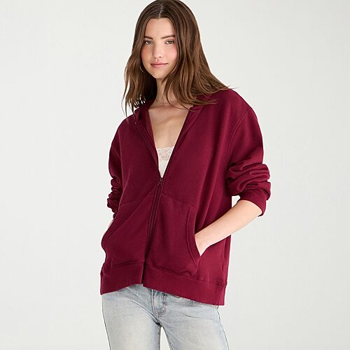 Aéropostale Womens Juniors Long Sleeve Zipper Hoodie In Red