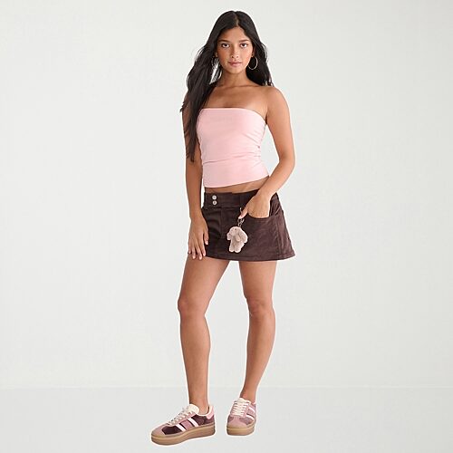 Aéropostale Womens Juniors Mini Corduroy A-line Skirt In Brown
