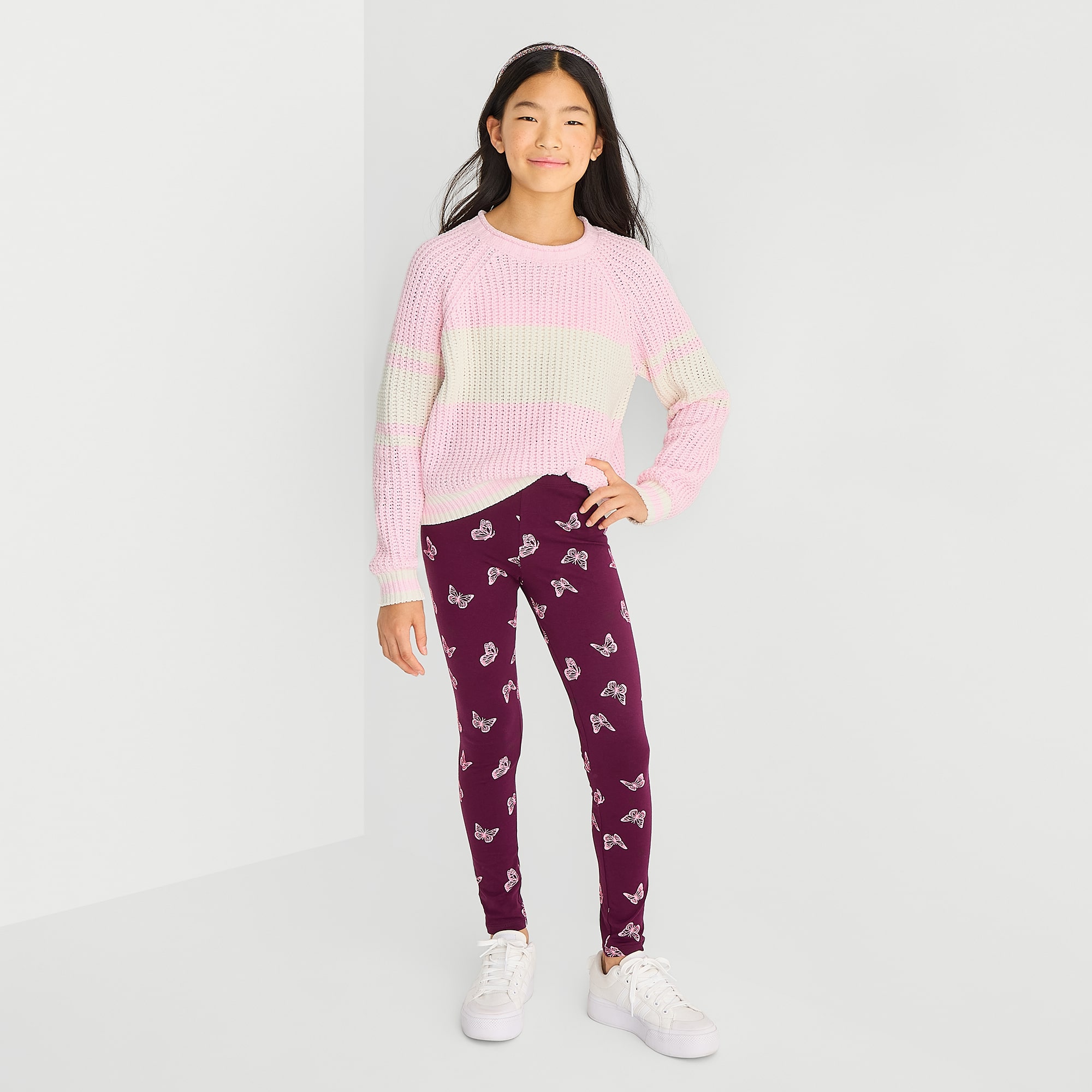 Thereabouts Little & Big Kid Girls Round Neck Long Sleeve Pullover Sweater