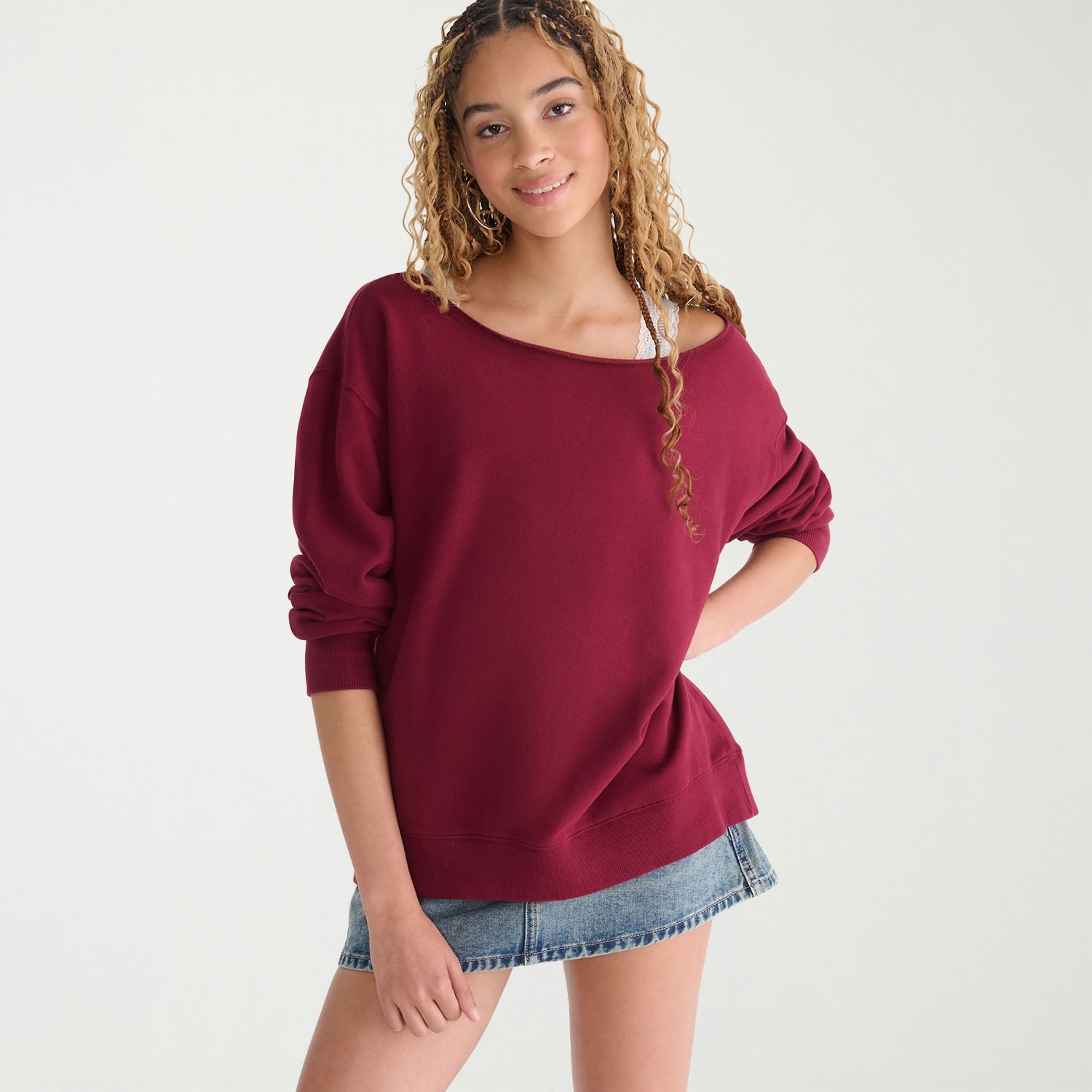 AEROPOSTALE Womens Juniors Long Sleeve Sweatshirt