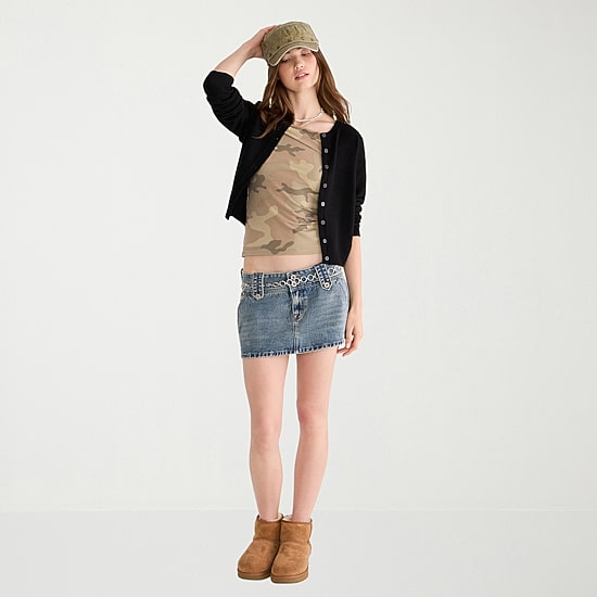 AEROPOSTALE Womens Round Neck Long Sleeve Button Juniors Cardigan