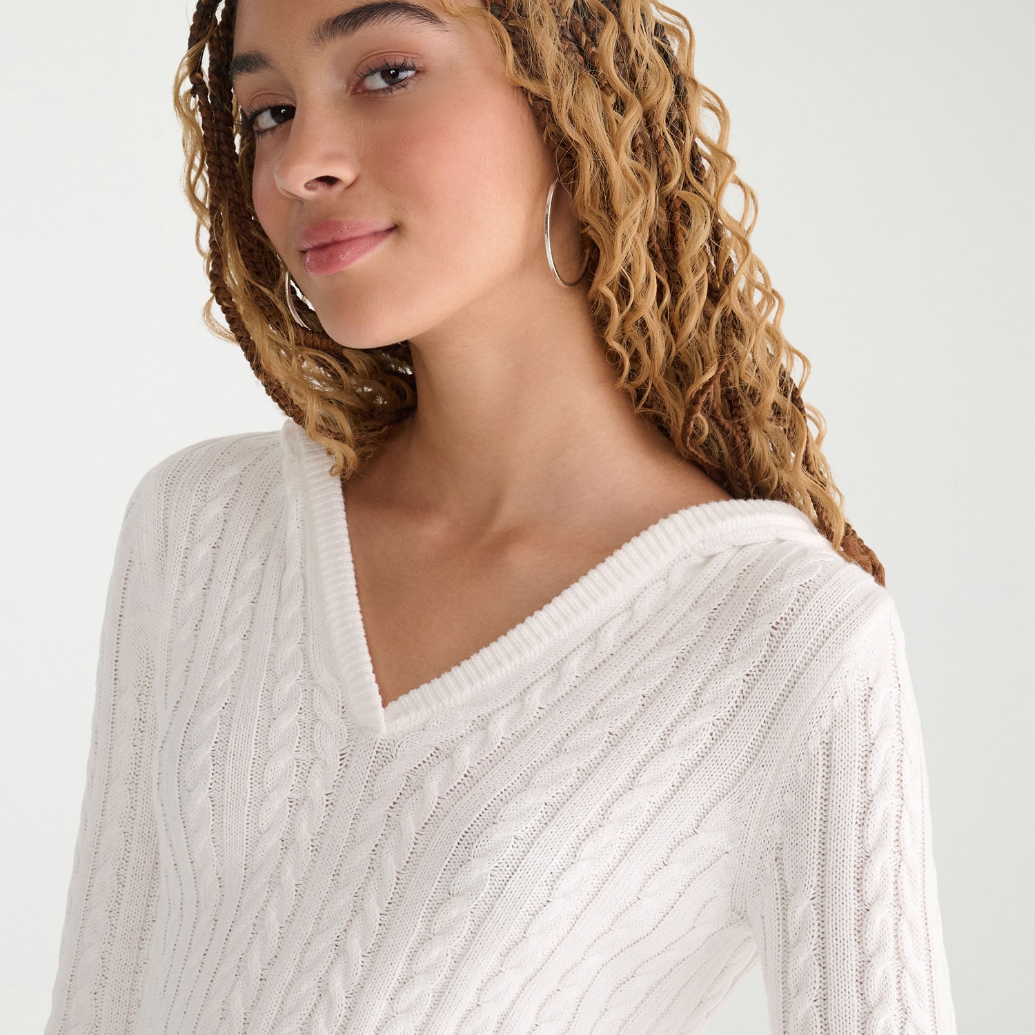 AEROPOSTALE Juniors Womens Hooded Long Sleeve Pullover Sweater