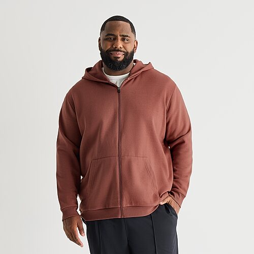 Xersion Mens Long Sleeve Zipper Active Big And Tall Hoodie In Red