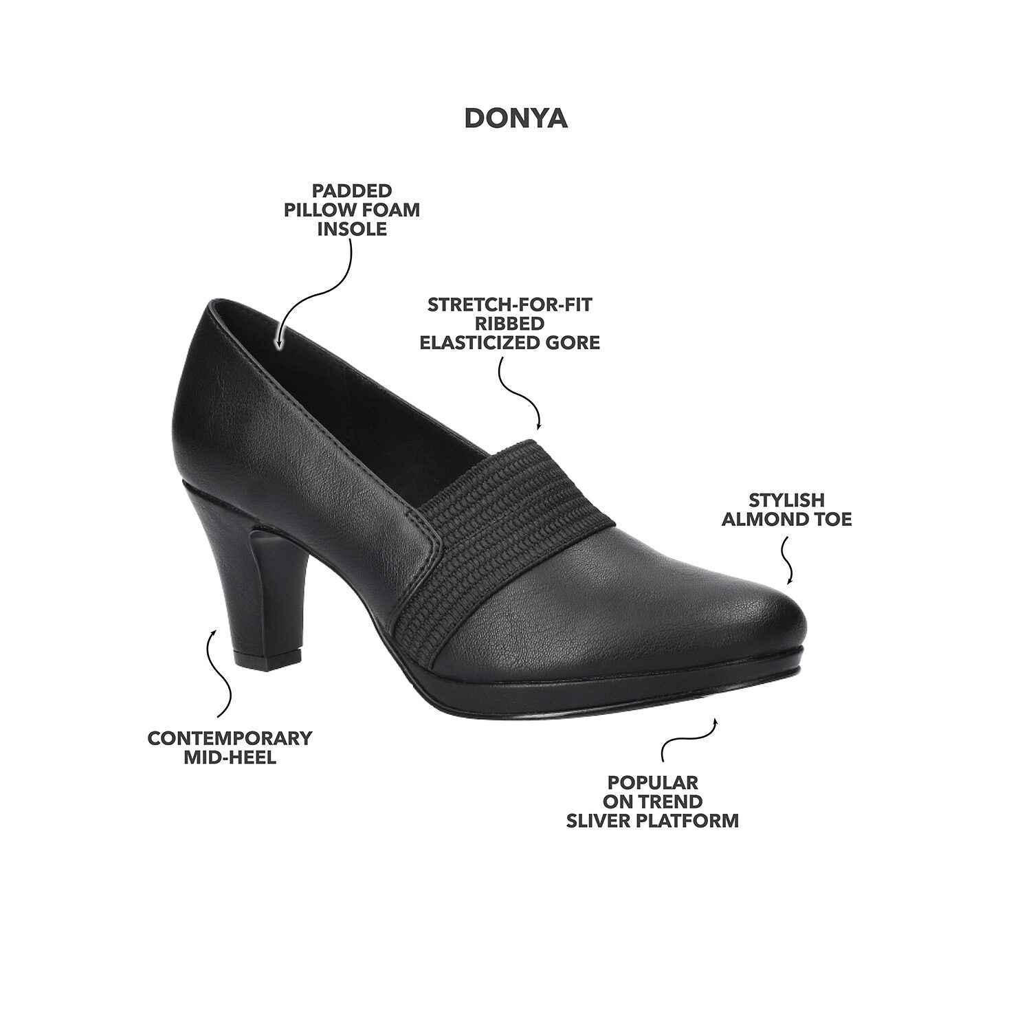 Easy Street Donya Womens Round Closed Toe Stiletto Heel Pumps