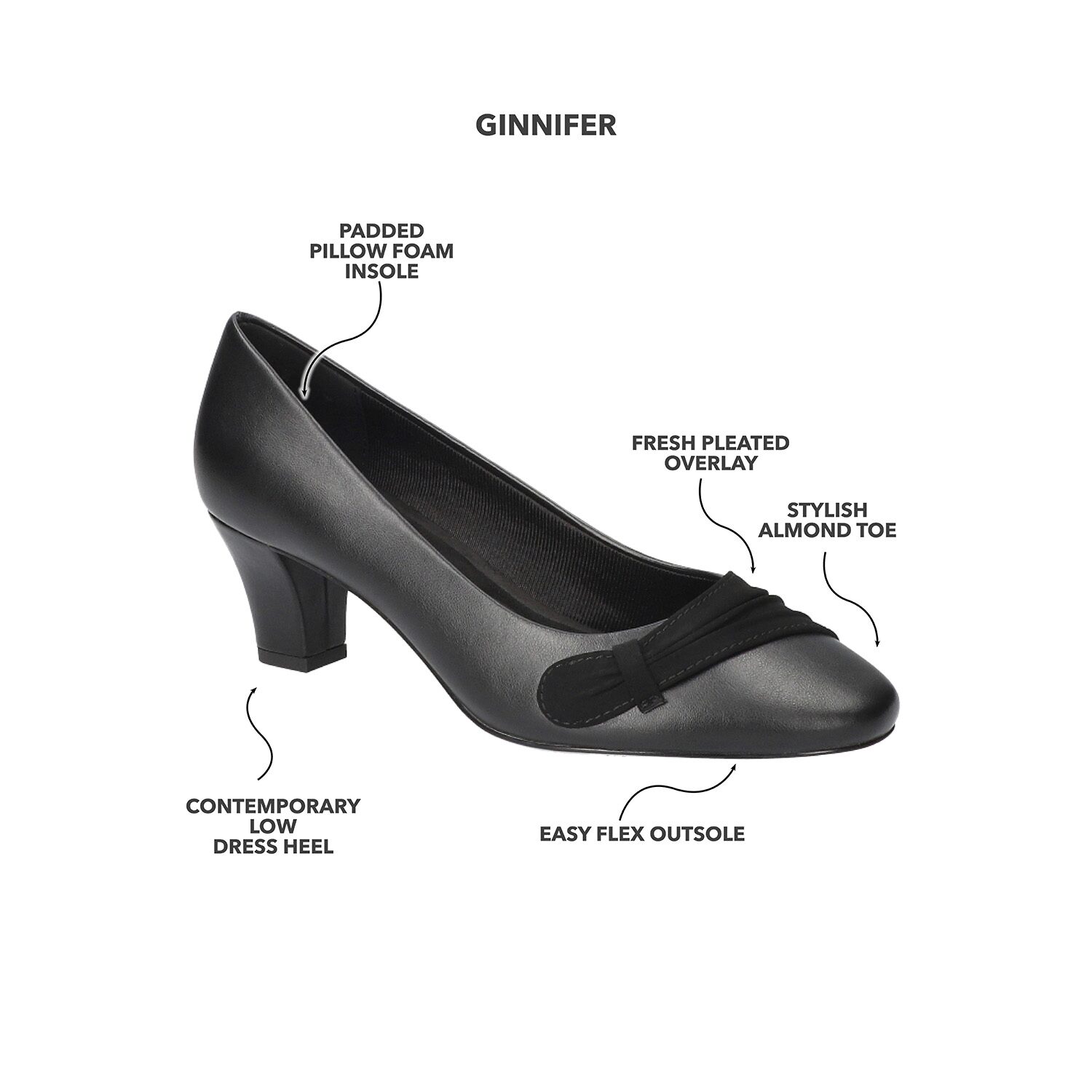 Easy Street Ginnifer Womens Almond Closed Toe Stiletto Heel Pumps