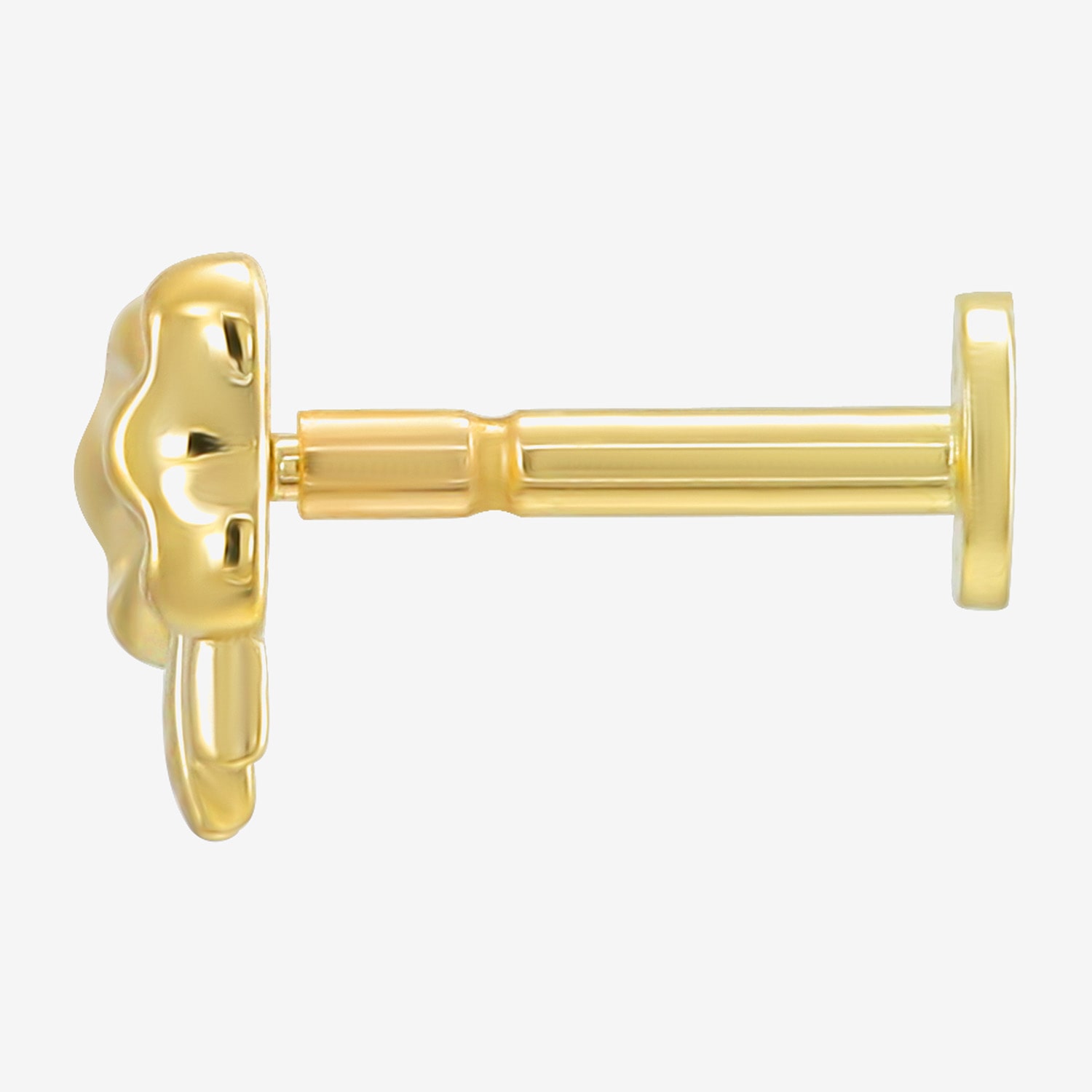 Gold Addiction Womens 10K Gold 6.5mm Bow Single Earring