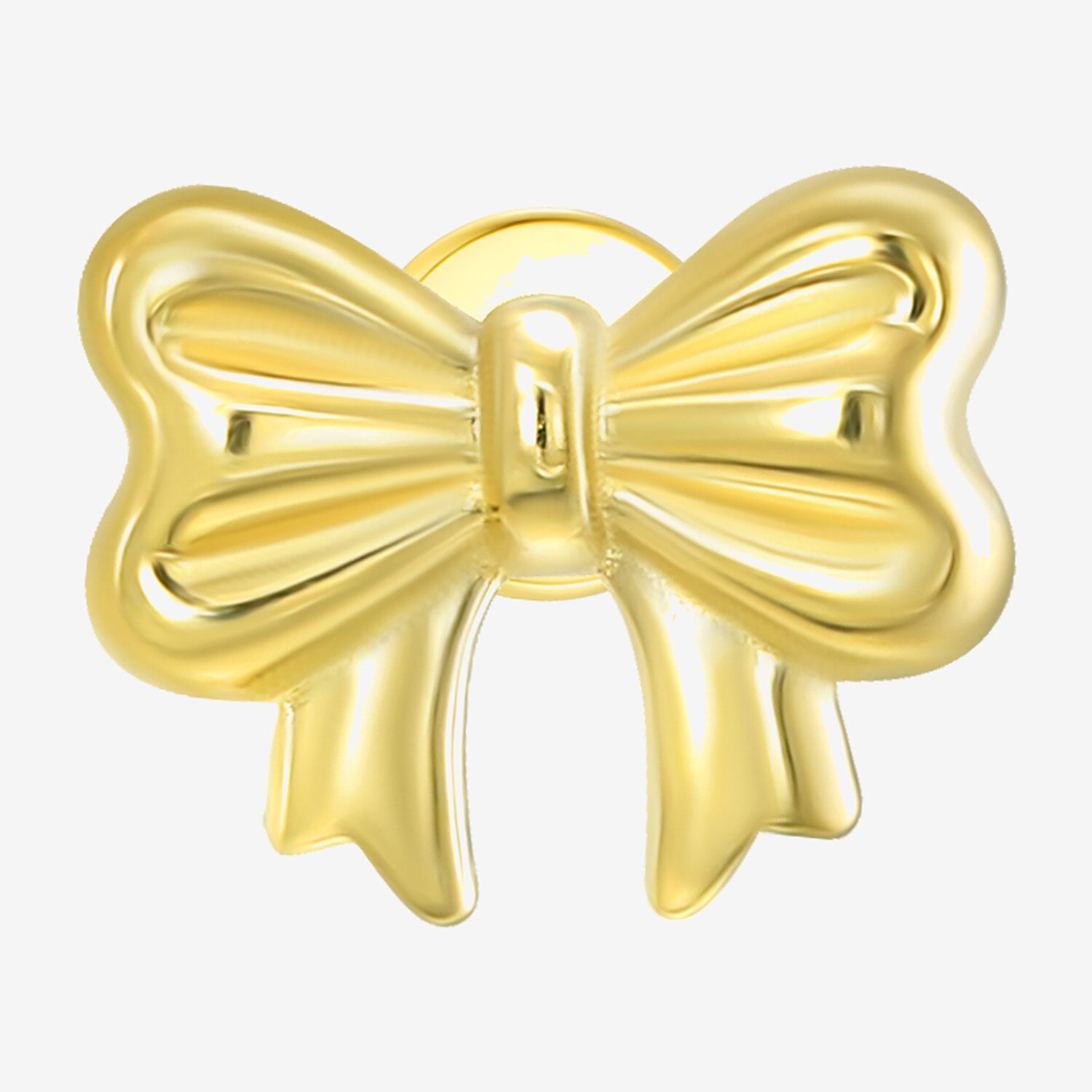 Gold Addiction Womens 10K Gold 6.5mm Bow Single Earring