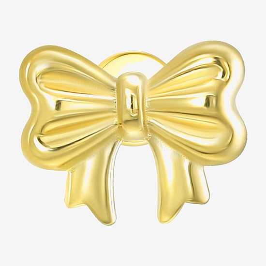 Gold Addiction Womens 10K Gold 6.5mm Bow Single Earring