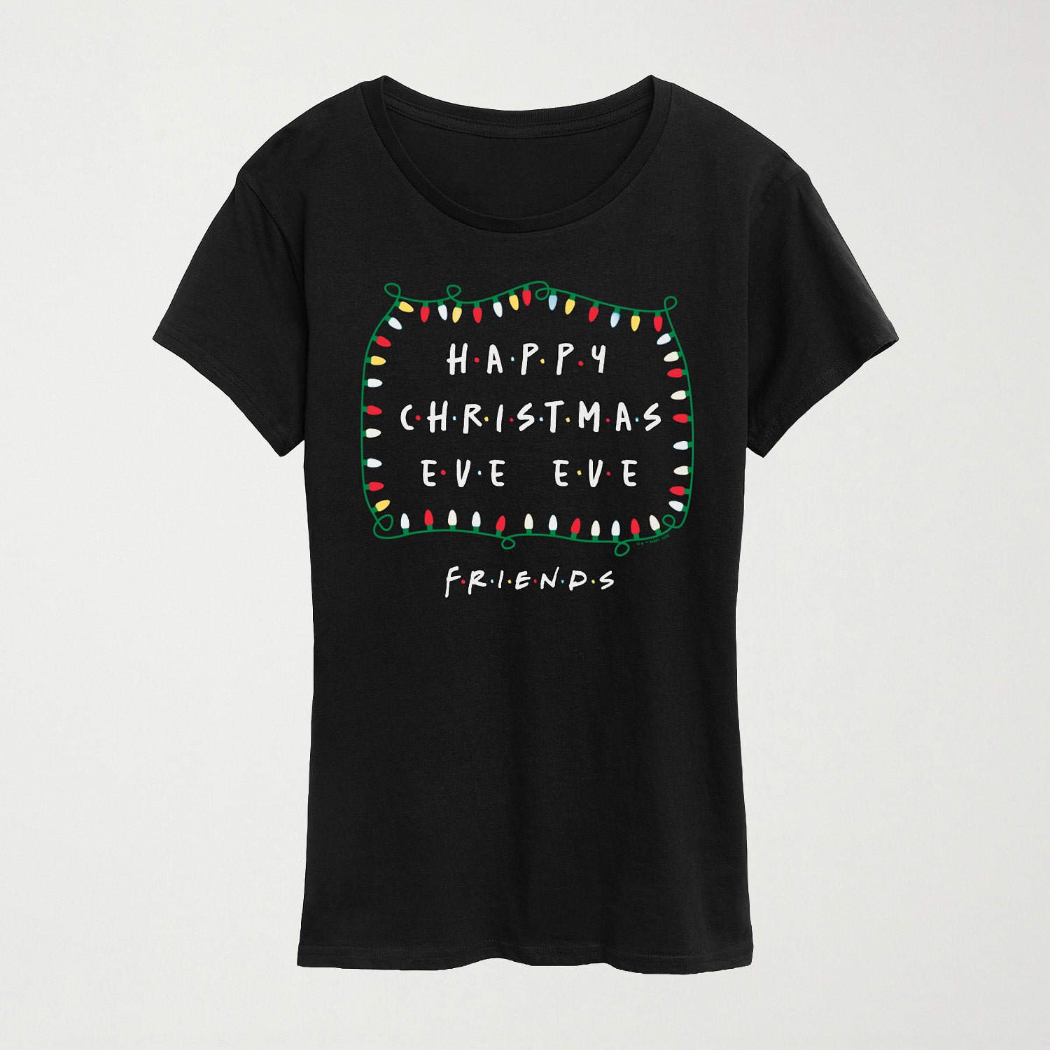 Happy Christmas Eve Womens Crew Neck Short Sleeve Regular Fit Friends Graphic T-Shirt