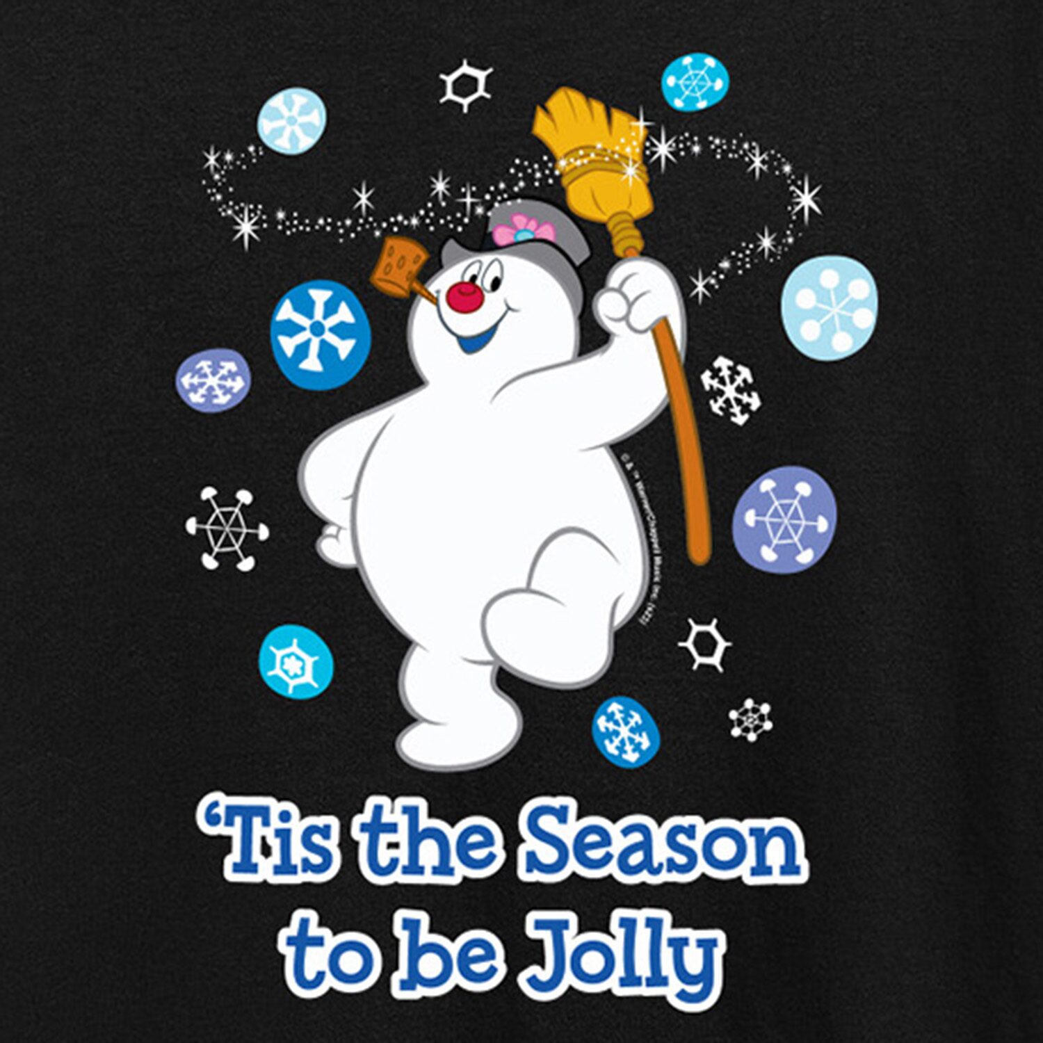 Tis the Season Womens Crew Neck Short Sleeve Regular Fit Frosty Snowman Graphic T-Shirt