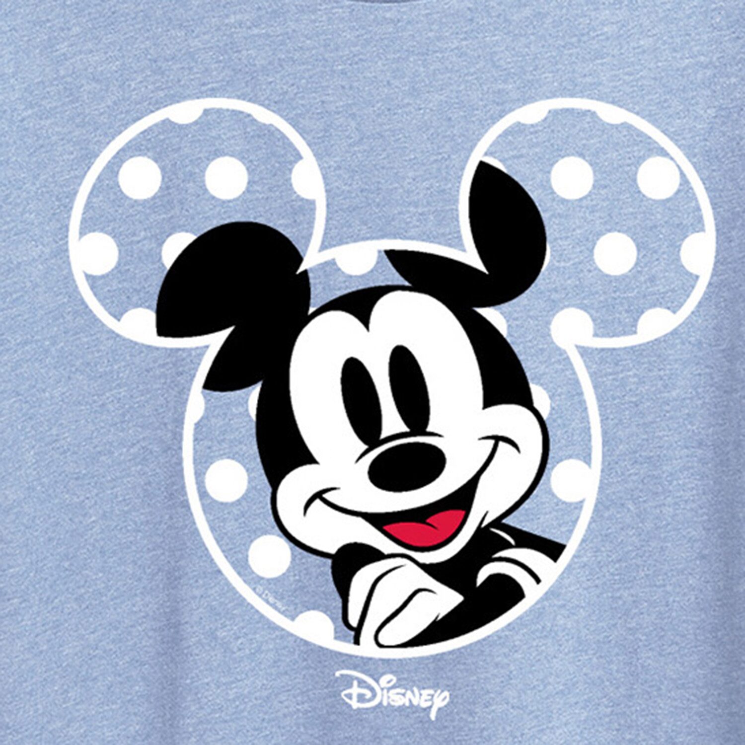 Ears Womens Crew Neck Short Sleeve Regular Fit Mickey Mouse Graphic T-Shirt