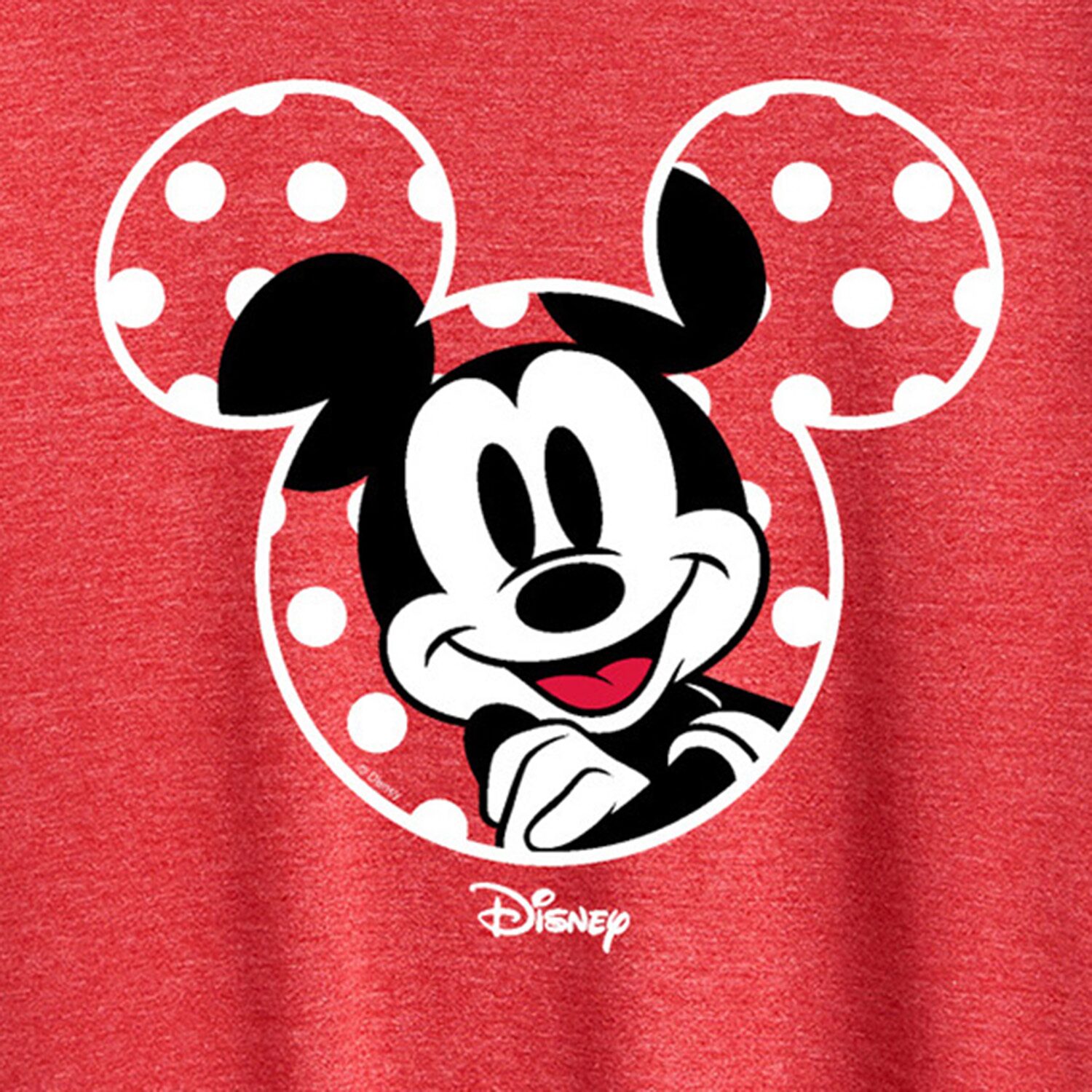 Ears Womens Crew Neck Short Sleeve Regular Fit Mickey Mouse Graphic T-Shirt