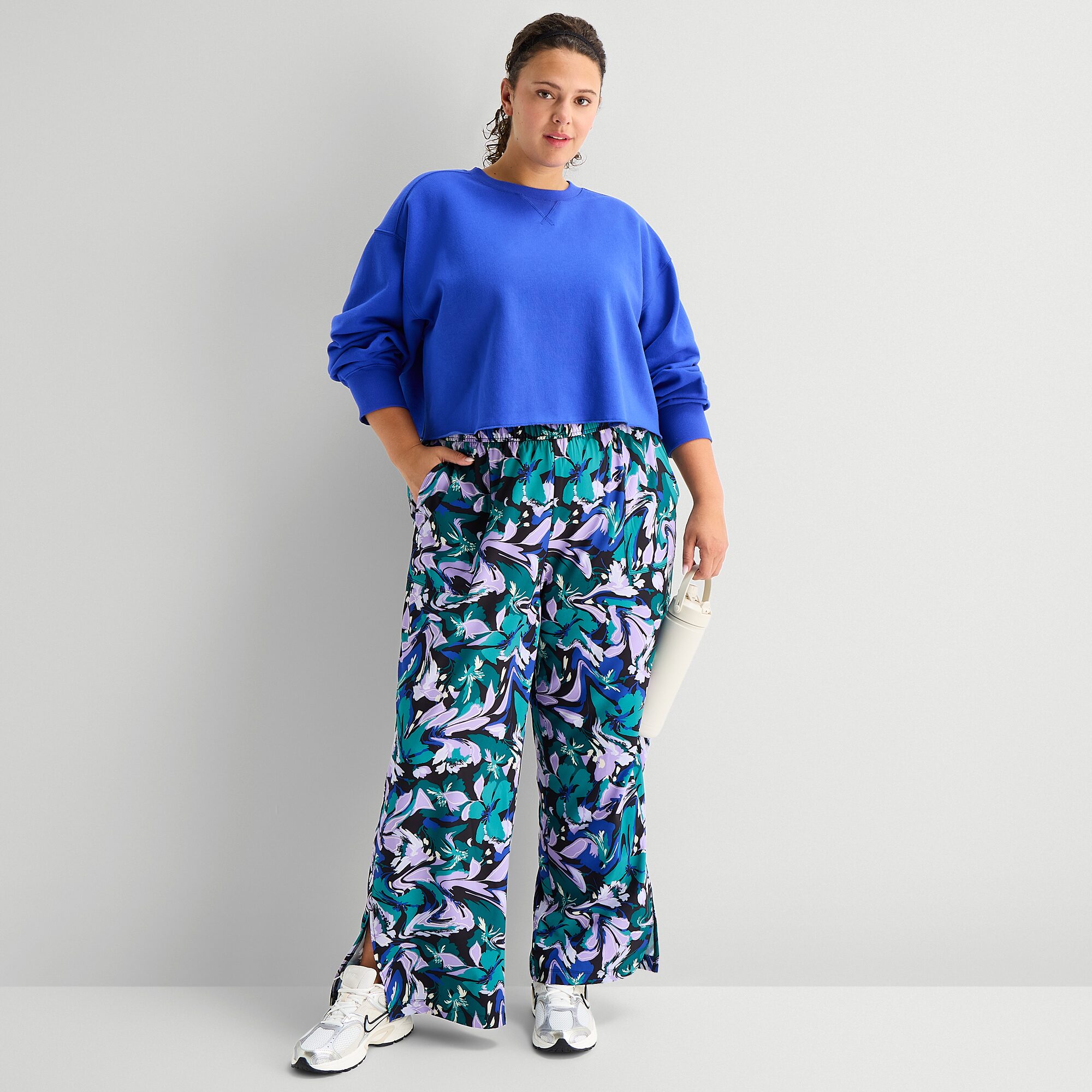 Xersion Womens Crew Neck Long Sleeve Plus Sweatshirt