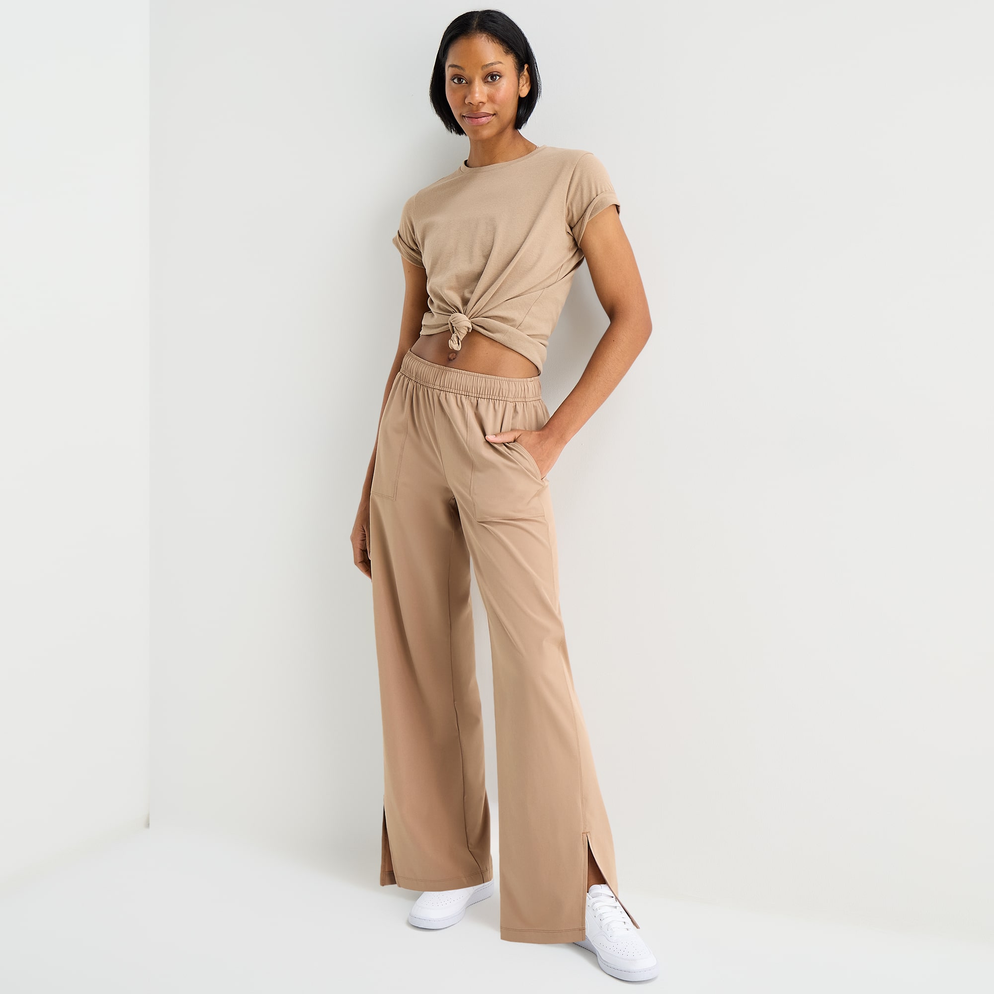 Xersion Womens Wide Leg Mid Rise Regular Fit Track Pant