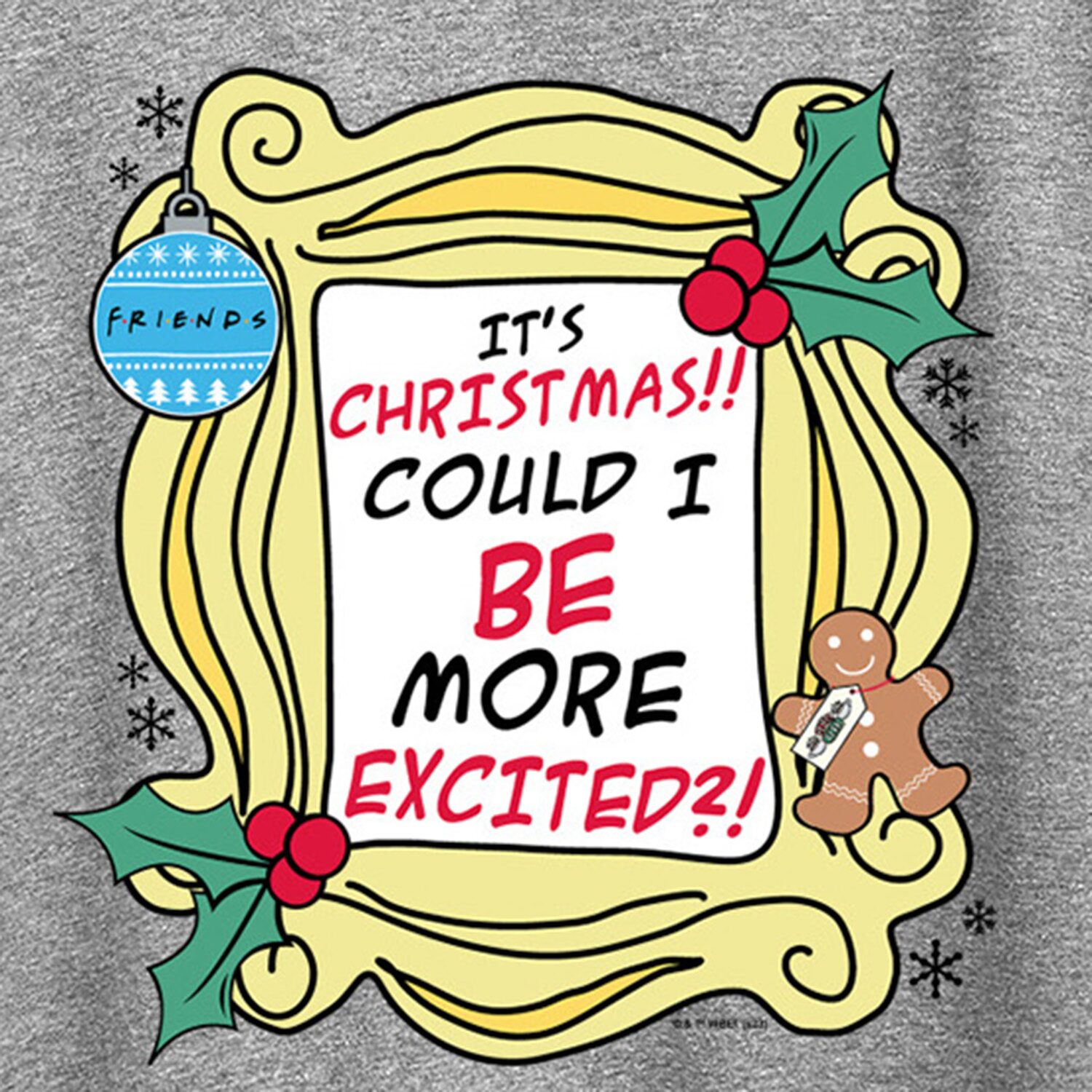 Its Christmas Womens Crew Neck Short Sleeve Regular Fit Friends Graphic T-Shirt