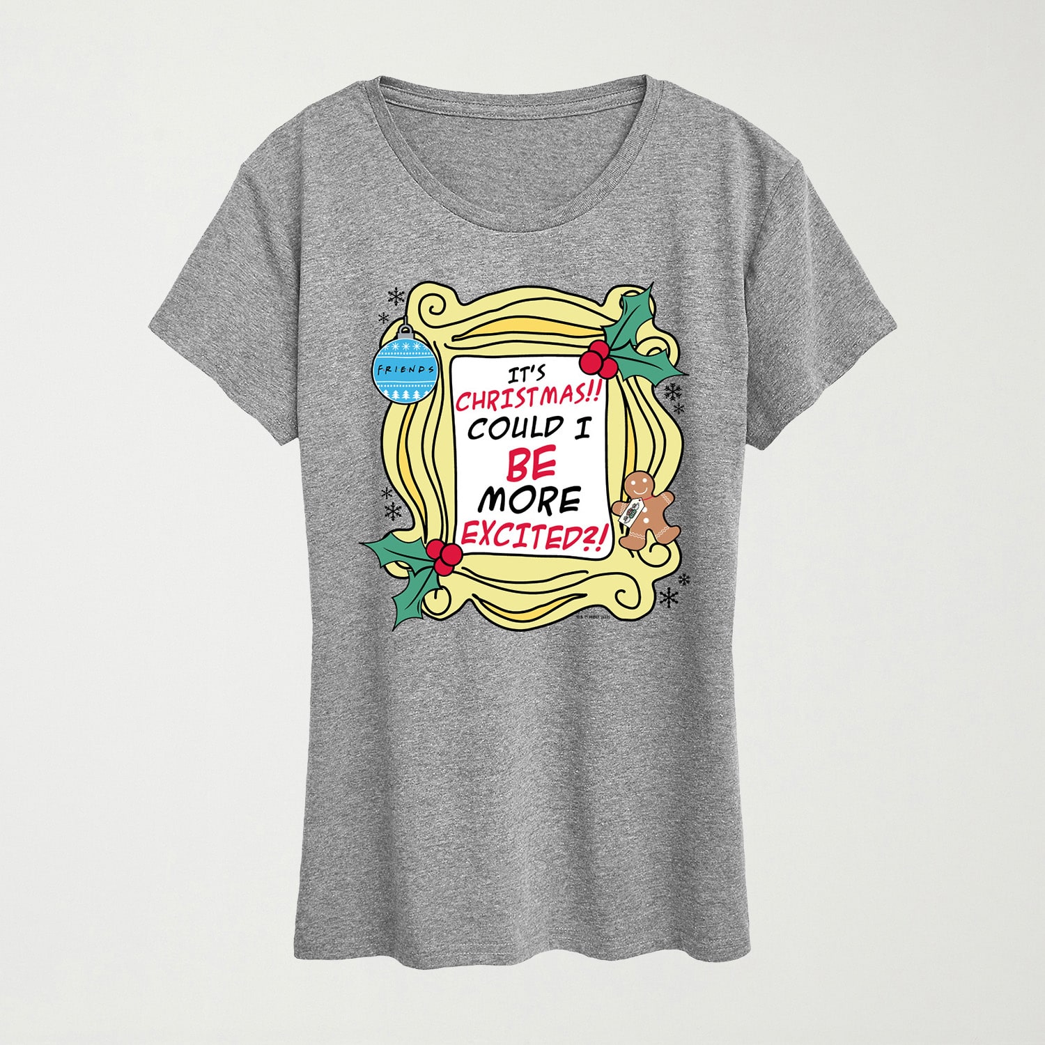 Its Christmas Womens Crew Neck Short Sleeve Regular Fit Friends Graphic T-Shirt