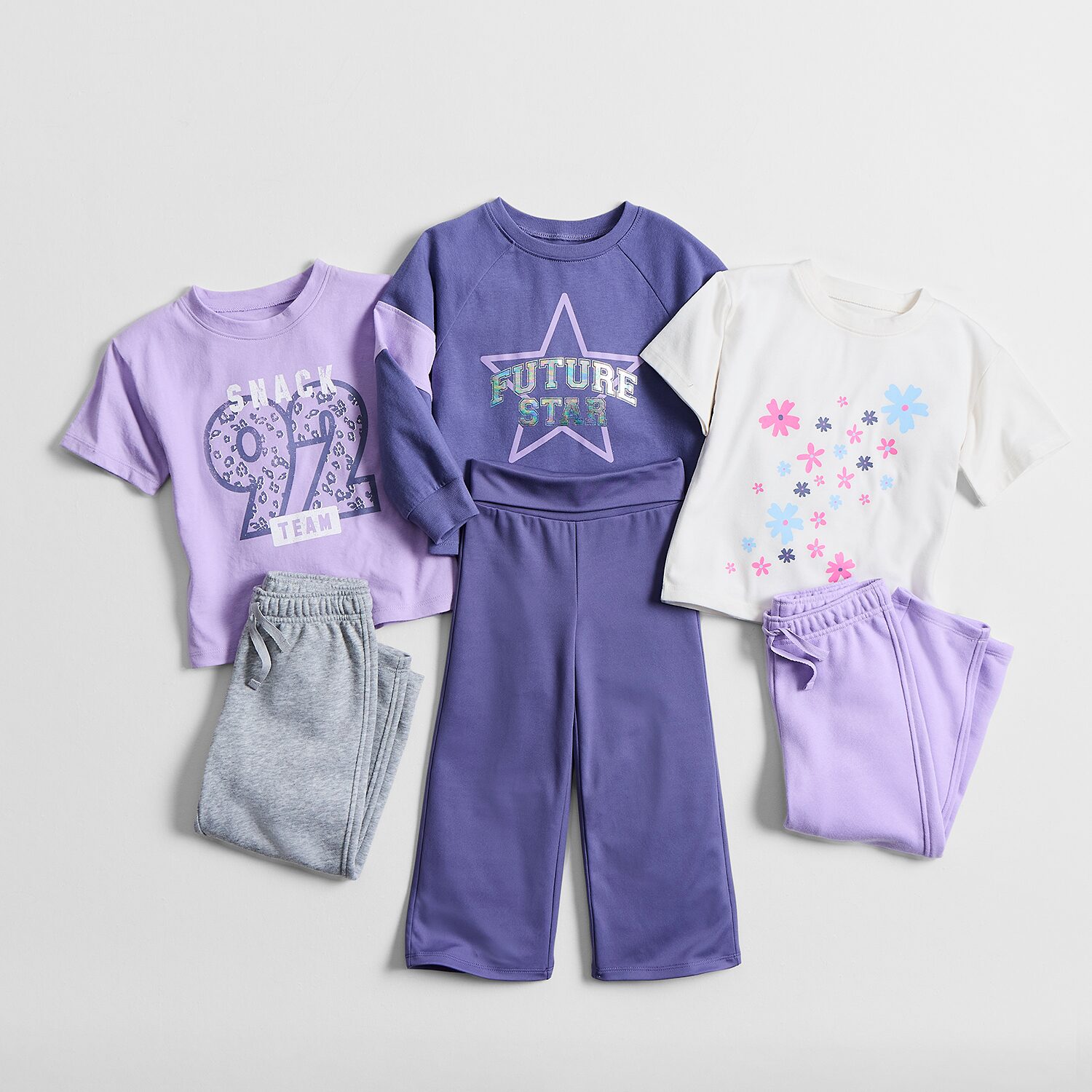 Okie Dokie Active Toddler & Little Girls Crew Neck Short Sleeve Regular Fit Graphic T-Shirt