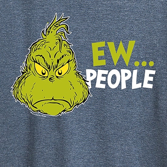 Ew People Womens Crew Neck Short Sleeve Regular Fit Grinch Graphic T-Shirt