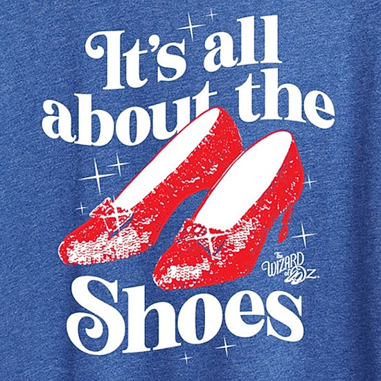 All About The Shoes Womens Crew Neck Short Sleeve Regular Fit The Wizard of Oz Graphic T-Shirt