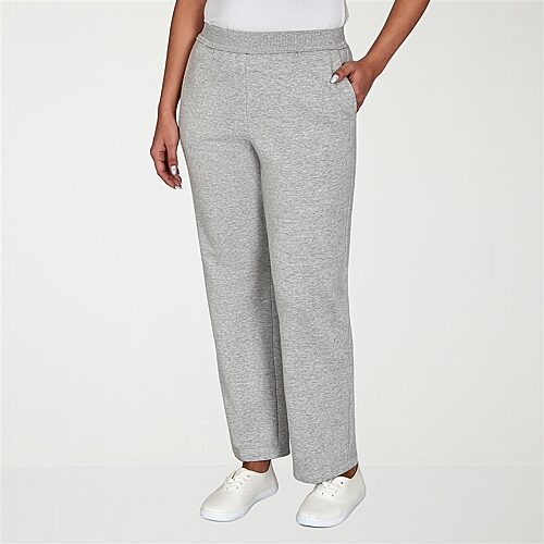 Alfred Dunner Womens Straight Pull-on Pant In Gray