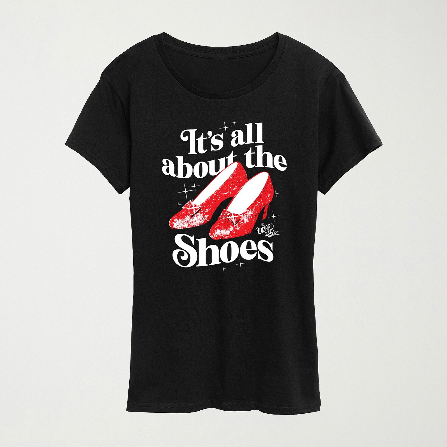 All About The Shoes Womens Crew Neck Short Sleeve Regular Fit Wizard of Oz Graphic T-Shirt