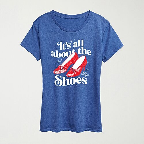 All About The Shoes Womens Crew Neck Short Sleeve Regular Fit The Wizard of Oz Graphic T-Shirt, Xx-large, Blue
