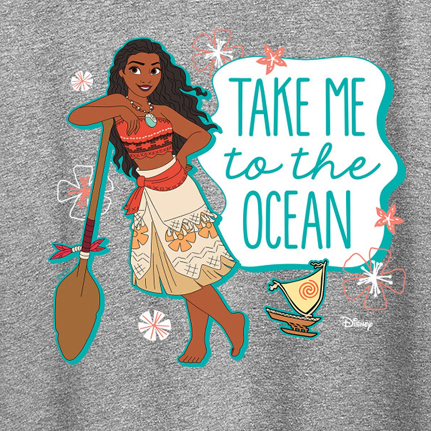 Take Me To The Ocean Womens Crew Neck Short Sleeve Regular Fit Moana Graphic T-Shirt