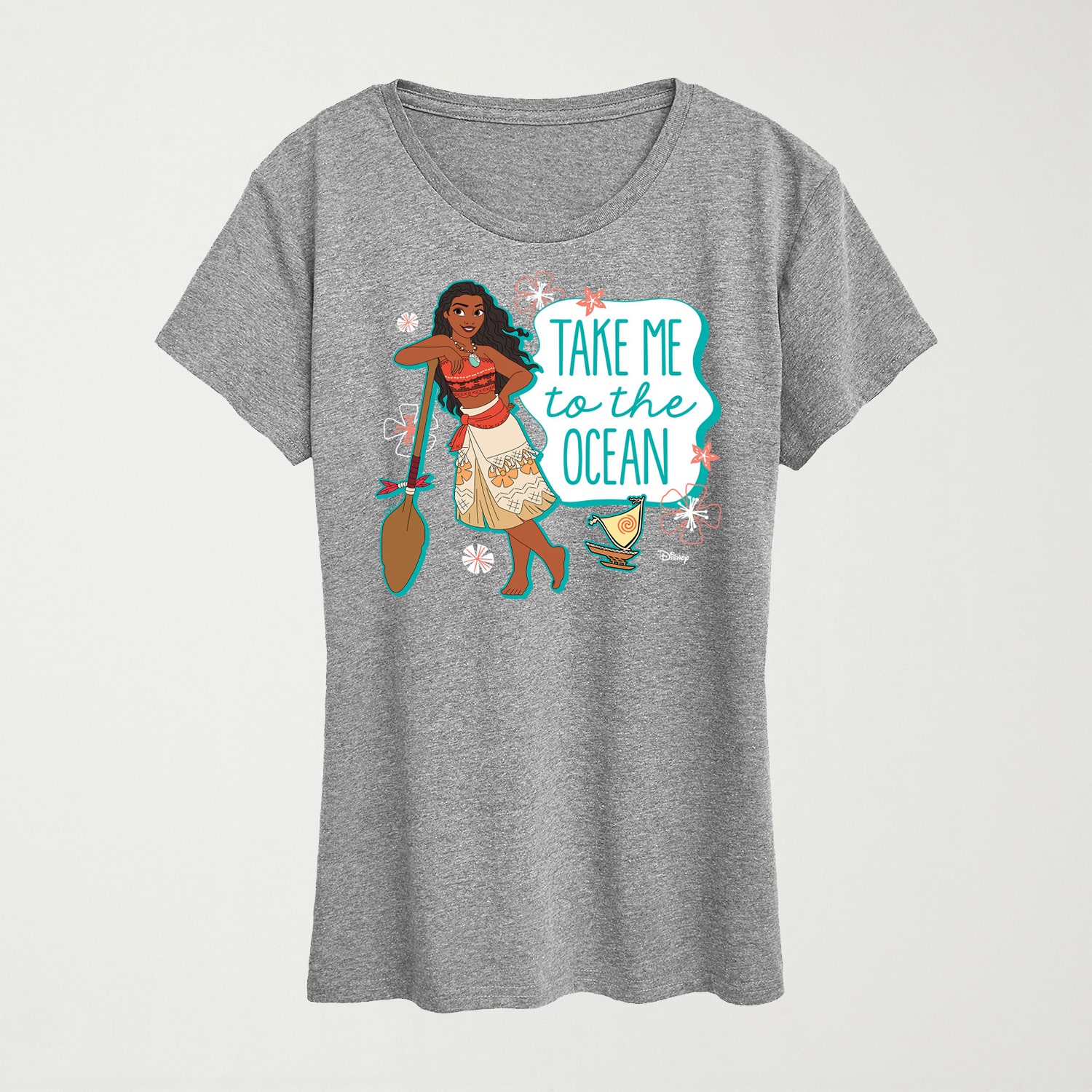 Take Me To The Ocean Womens Crew Neck Short Sleeve Regular Fit Moana Graphic T-Shirt