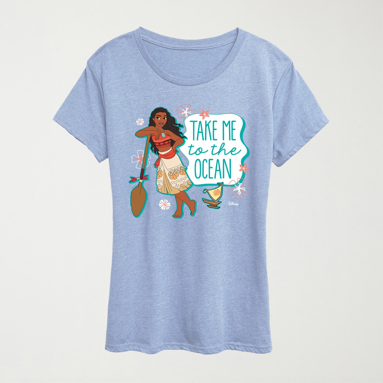 Take Me To The Ocean Womens Crew Neck Short Sleeve Regular Fit Moana Graphic T-Shirt