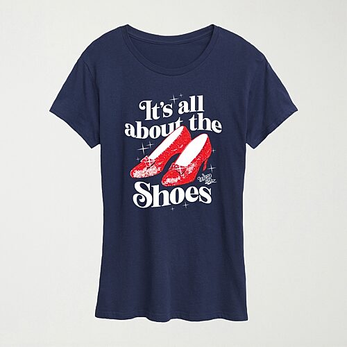 Hybrid Tees All About The Shoes Womens Crew Neck Short Sleeve Regular Fit The Wizard Of oz Graphic T-shirt In Blue