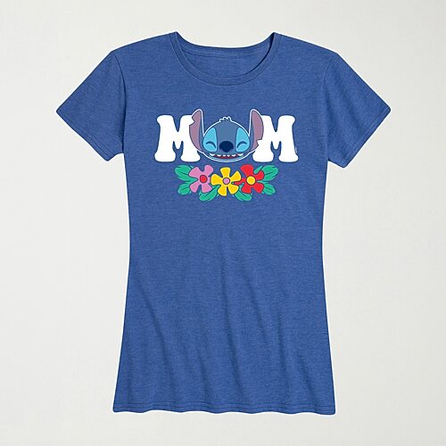 Hybrid Tees Mom Womens Crew Neck Short Sleeve Regular Fit Graphic T-shirt In Blue