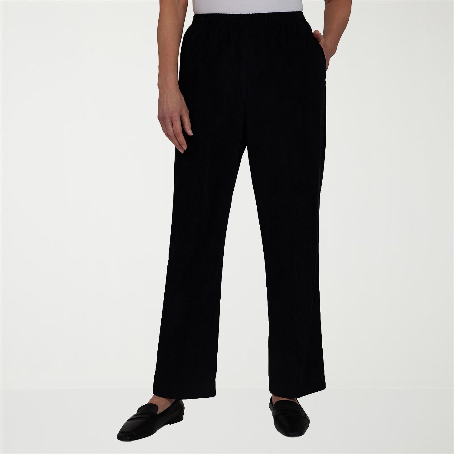 Alfred Dunner Classics Womens Straight Mid Rise Pull-On Pant