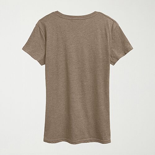 Hybrid Tees Womens Crew Neck Short Sleeve Regular Fit Graphic T-shirt In Brown