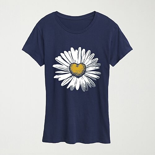 Hybrid Tees Womens Crew Neck Short Sleeve Regular Fit Graphic T-shirt In Blue