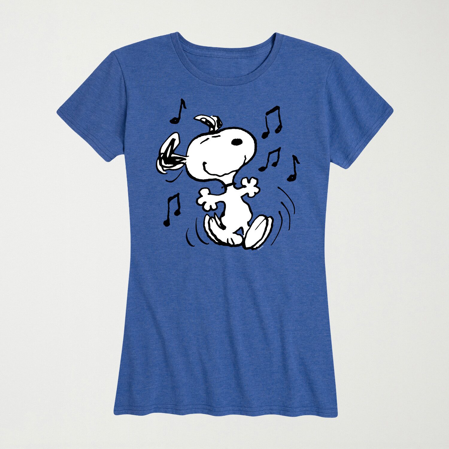 Dancing Womens Crew Neck Short Sleeve Regular Fit Snoopy Graphic T-Shirt