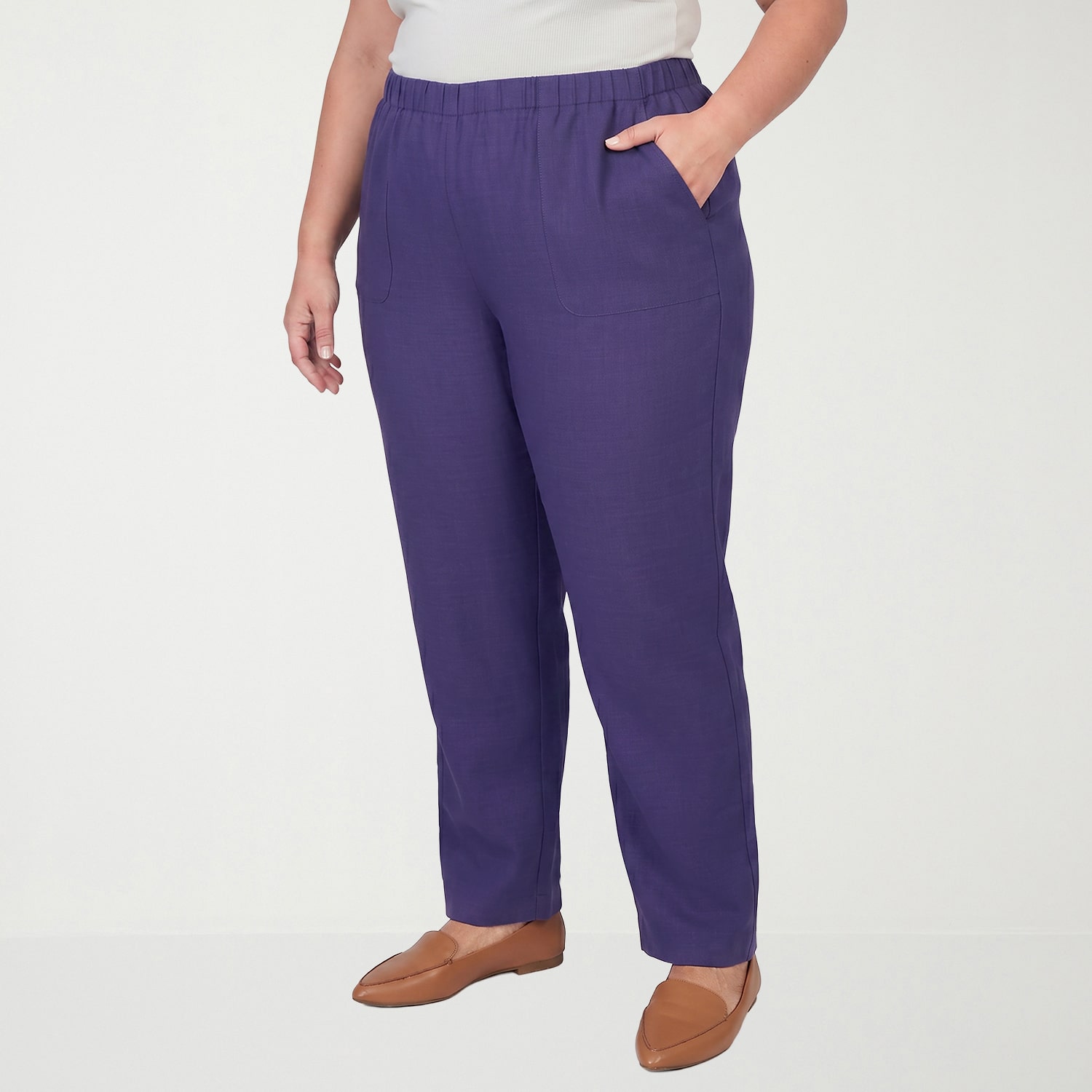 Alfred Dunner Grand Bazaar Womens Straight Mid Rise Pull-On Pant