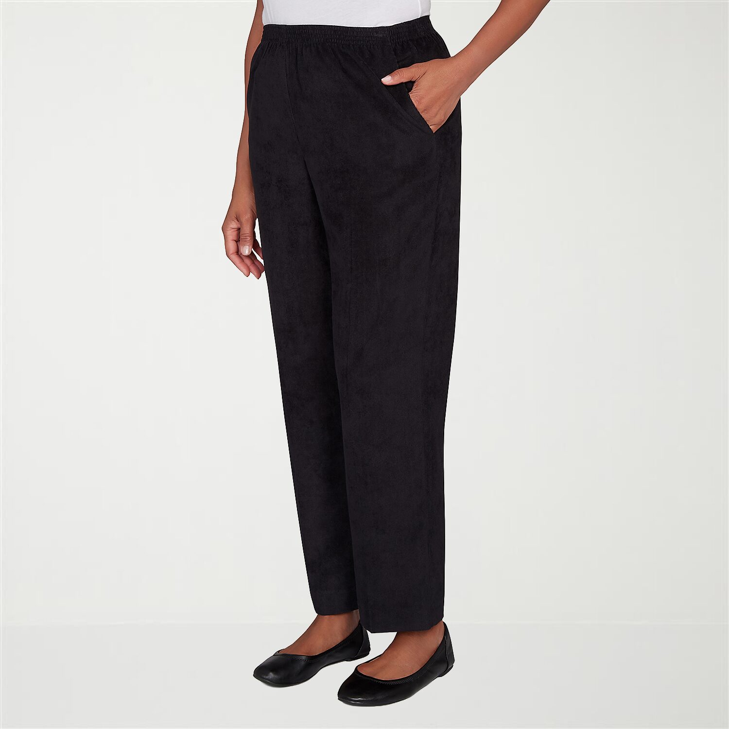 Alfred Dunner Classics Womens Straight Mid Rise Pull-On Pant
