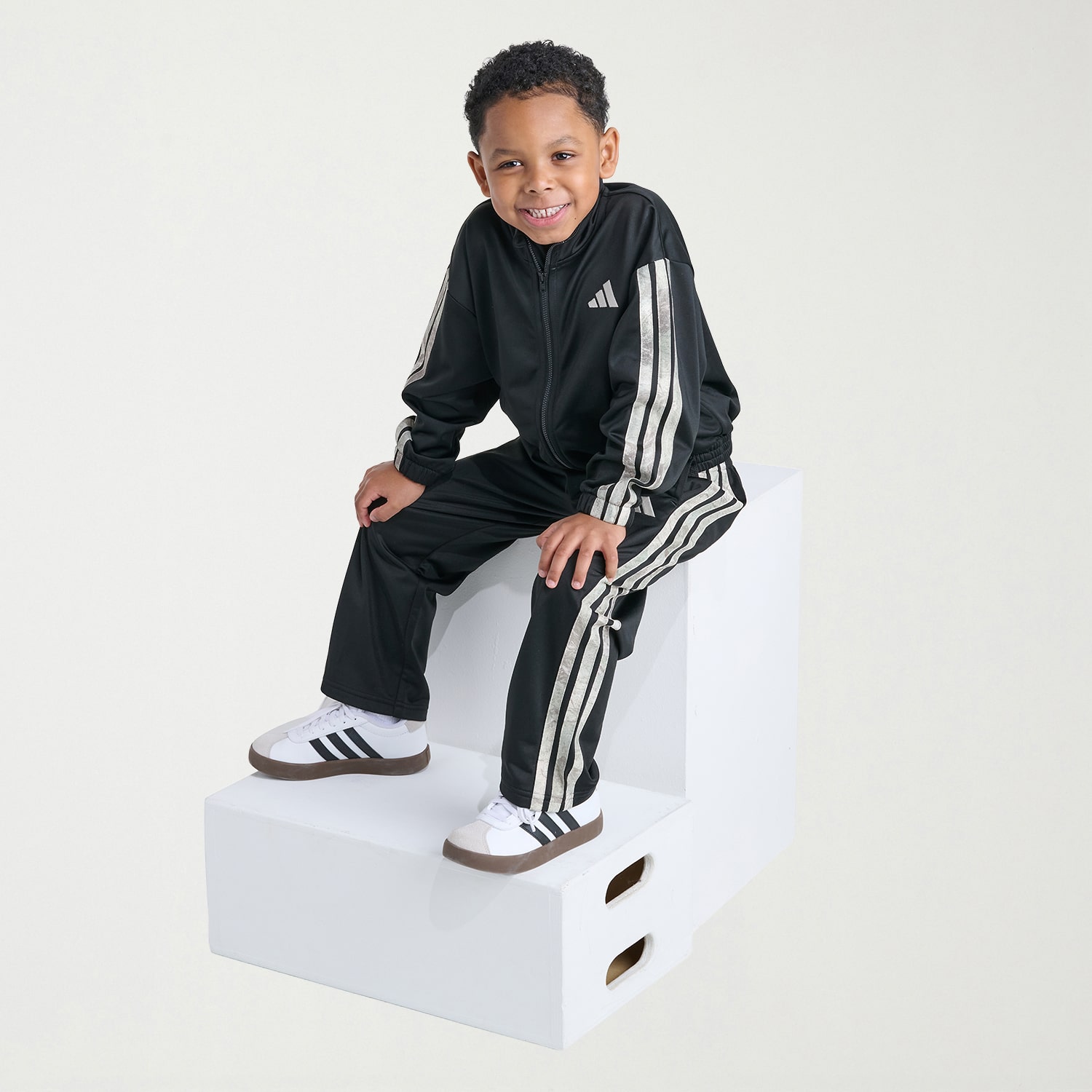 adidas Little Boys Logo Knit 2-pc. Track Suit
