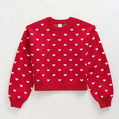 Thereabouts Little & Big Kid Girls Round Neck Long Sleeve Pullover Sweater In Red