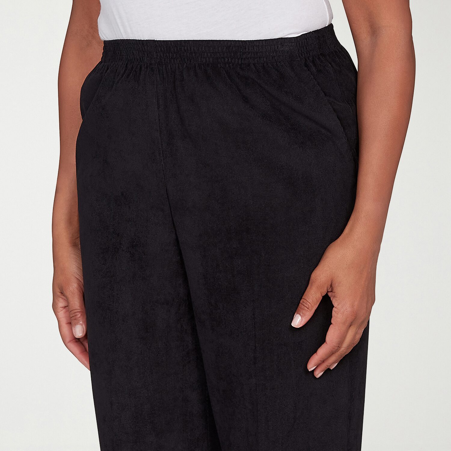 Alfred Dunner Classics Womens Straight Mid Rise Pull-On Pant